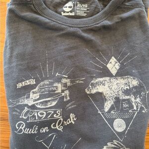 Timberland Charcoal Crewneck T-Shirt with White Graphic